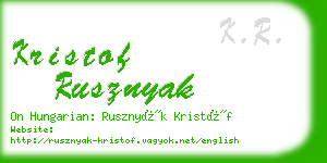 kristof rusznyak business card